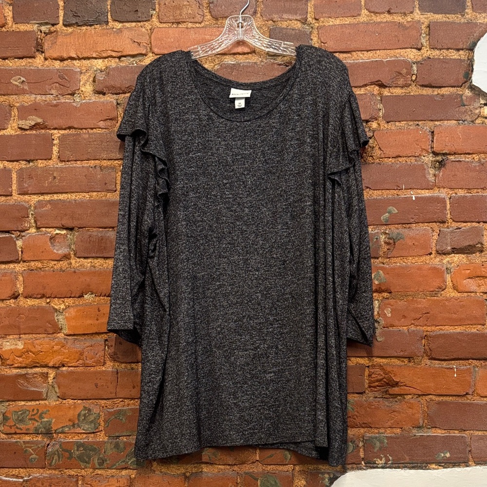 Women’s‎ Plus Size Ava & Viv Charcoal Grey Super Soft Tunic Blouse Size 3X